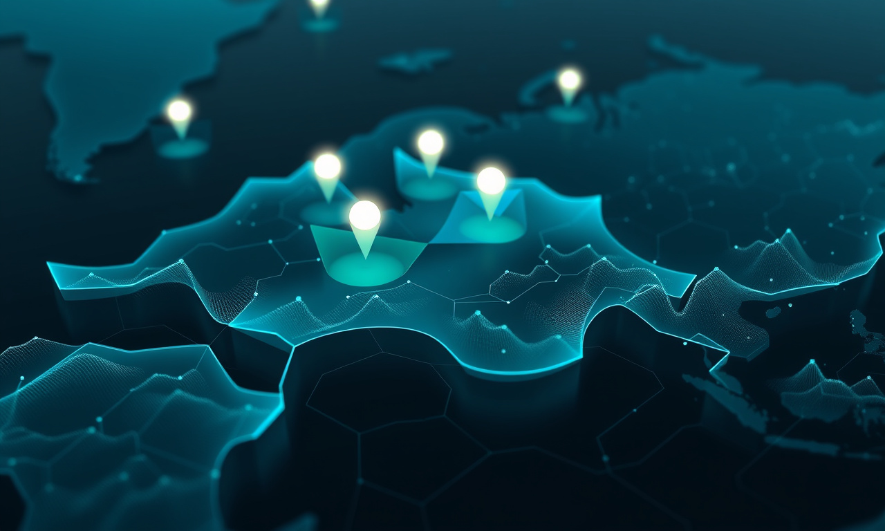 Interface de plataforma GIS com mapa e camadas de dados geográficos sobre uma região